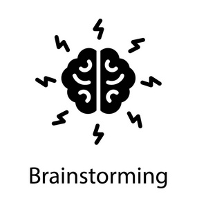 用电池电荷符号表示头脑风暴概念的人脑