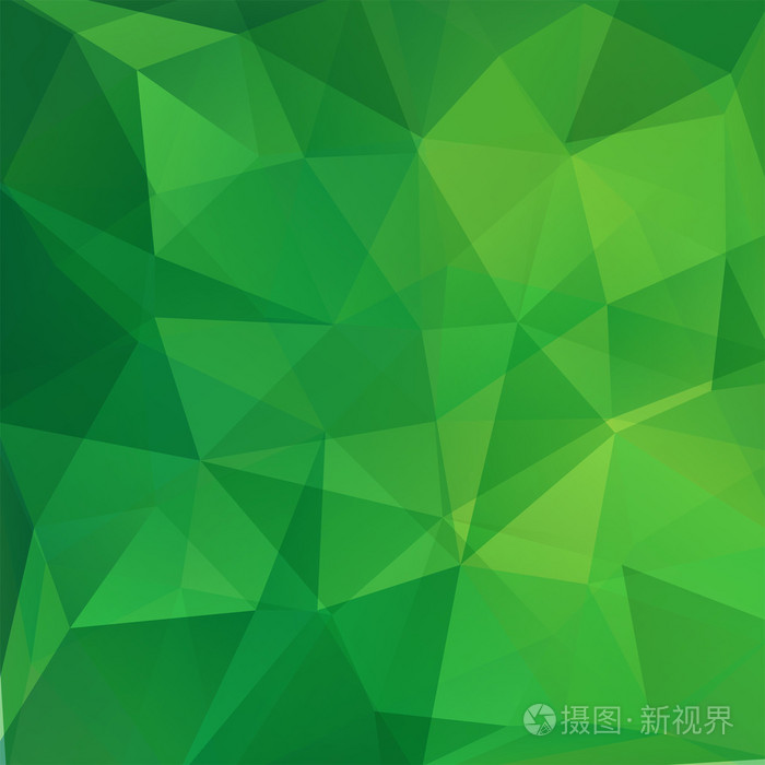 几何图案,多边形三角形矢量背景的绿色色调.图模式