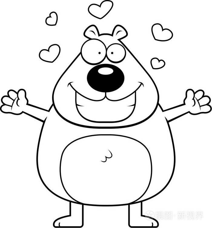 卡通海狸拥抱插画-正版商用图片0qc7az-摄图新视界