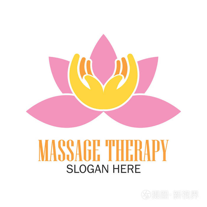 按摩疗法徽标和文本空间为你的口号 / 标语, 矢量图