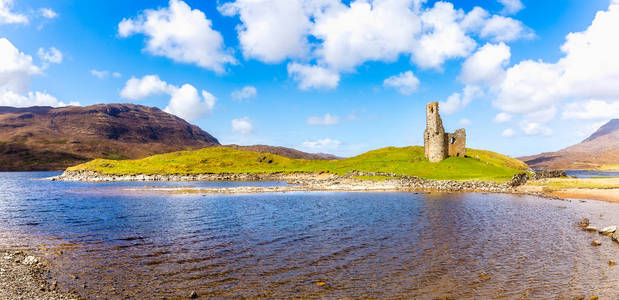 Assynt 湖 Ardvreck 城堡遗址