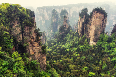 高大的山峰的袁家界照片