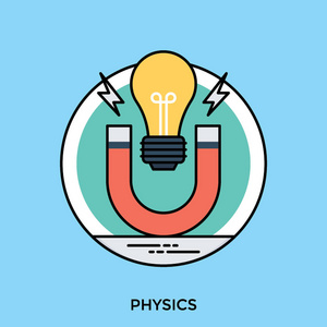 马蹄形磁铁吸引灯泡, 物理图标概念