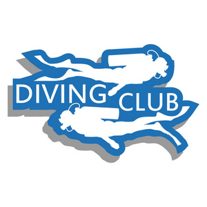 潜水员面具与交叉三叉戟.