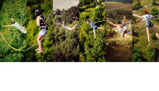 Ropejumping  人们在高空飞行