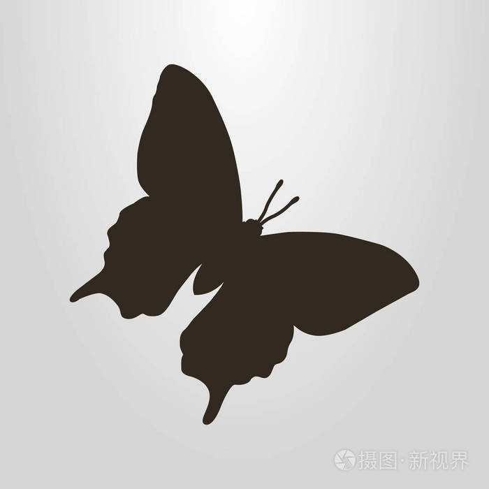 蝴蝶的黑白简单矢量符号