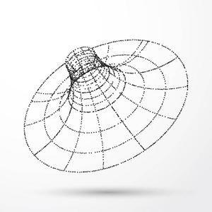 技术背景。抽象的 3d 漏斗。未来的技术风格