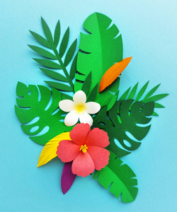 热带 Papercraft 花