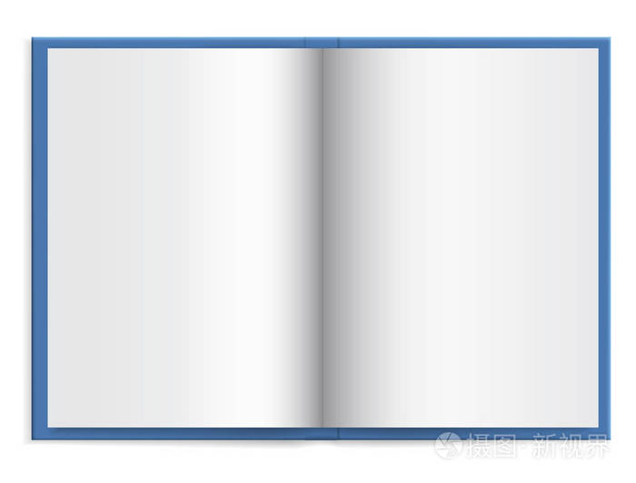 在精装书中打开一本空白纸的蓝皮书, 文本向量空间