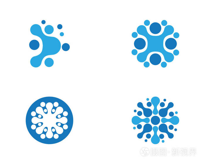 分子符号标志模板矢量插画设计
