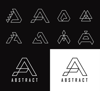 电脑设计稿字母 a 标志图标设计模板元素照片