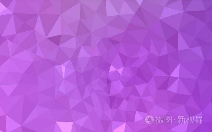 浅紫色矢量低聚平面布局.带渐变的三角形几何样本.背景纹理图案