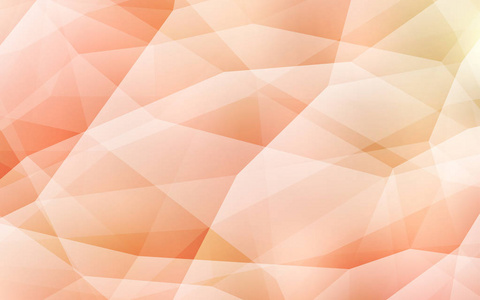 浅橙色矢量多边形的抽象背景。带有三角形的彩色抽象插图。手机背景模板