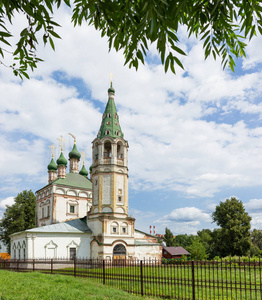 三位一体教会 文本在标志, 中世纪东正教在 Serpukhov, 莫斯科区域, 俄国