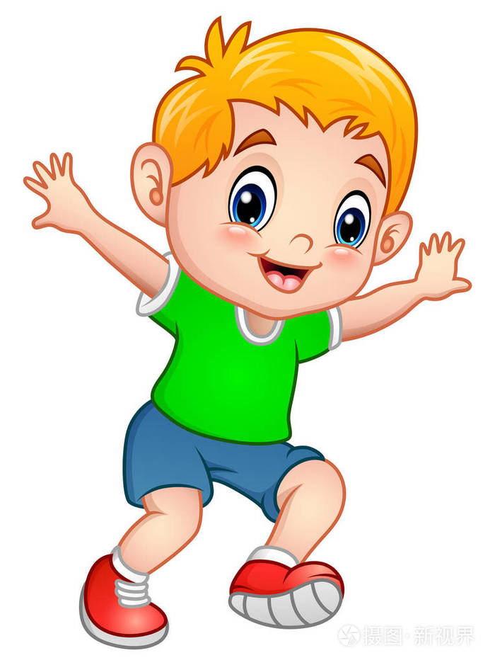 可爱的小男孩摆姿势