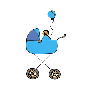 婴儿推车婴儿图矢量马车儿童图标孩子 pram 童年的身影蹒跚学步生的婴儿