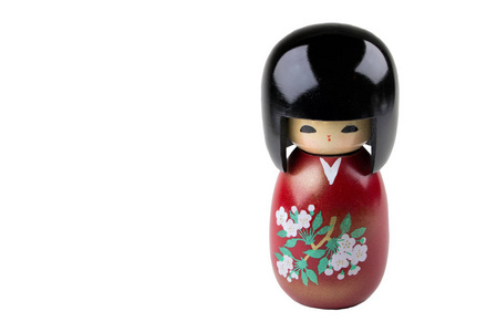 传统的日本木制纪念品娃娃 Kokeshi