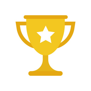 颁奖背景奖杯奖杯杯平面矢量图标.简单的赢家符号.