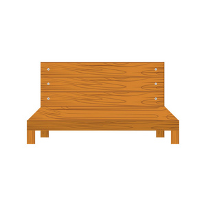 孤立的木凳上的插图