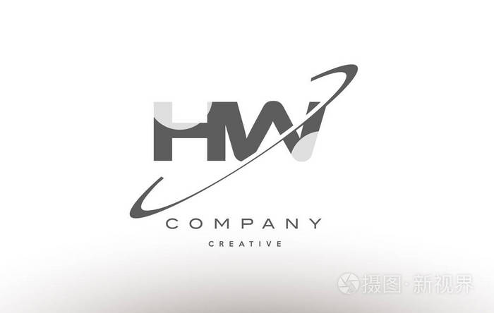 hw h w 耐克灰色字母字母徽标