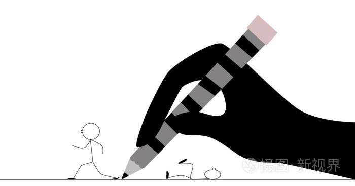 用铅笔从手运行简笔画