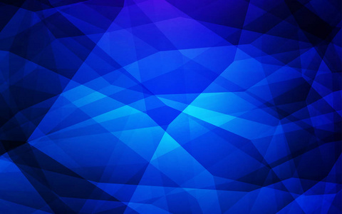 深蓝色矢量抽象马赛克背景。带有三角形的彩色抽象插图。品牌书背景的模式
