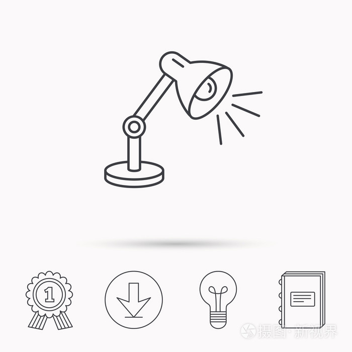 桌子上的灯光招牌插画-正版商用图片0qdz8c-摄图新视界