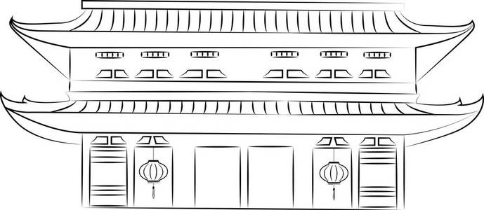 日本传统建筑图标