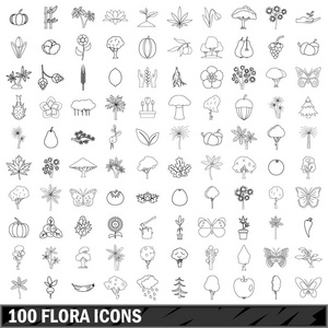 100 菌群图标集，大纲样式
