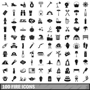 100 火简单样式图标集
