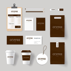 企业的品牌标识，为咖啡厅和餐厅，模拟出模板