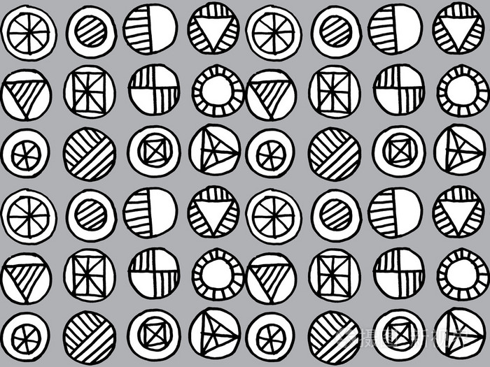 重复几何手绘制的模式