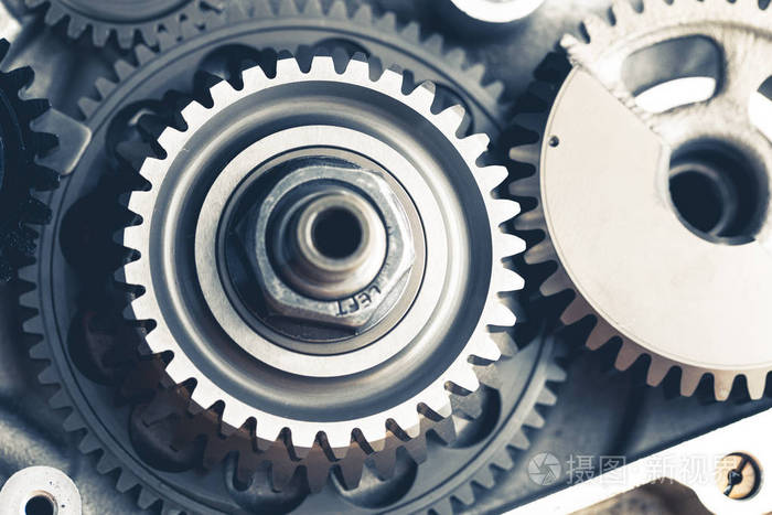 发动机齿轮车轮,特写视图