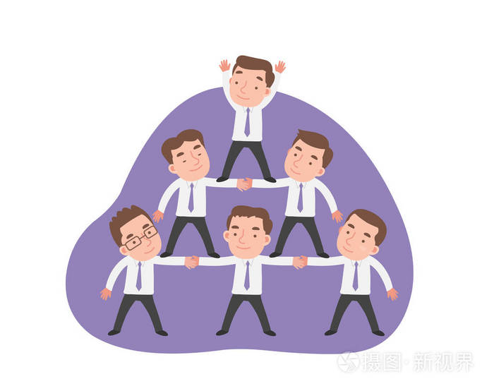 人类的金字塔和团队合作精神