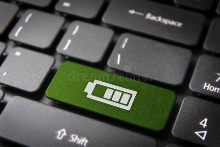 绿色键盘按键电池状态技术背景