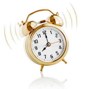 闹钟在早上8点响着色页为儿童卡通恐龙简笔画蓝色闹钟,手在早上7点或