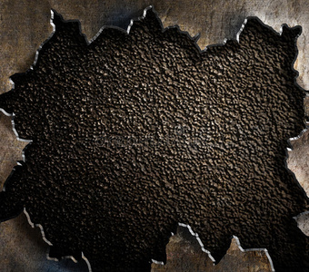 粗糙的金属背景,边缘破损照片