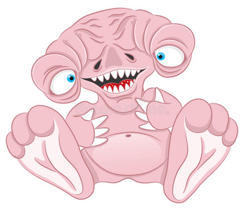 火星人恐怖卡通粉红怪物.照片