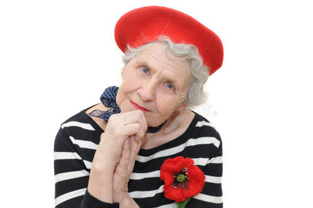 微笑 老年人 成熟 退休 祖母 头发 漂亮的 女士 白种人