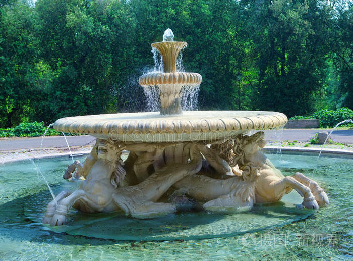 喷泉狮子纪念碑泰伯河景观复古意大利雕像意大利佛罗伦萨城市景观特雷