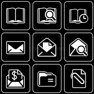 设置图标-计算机,web,internet,技术集名片设计, 黑白相间, 联系卡为