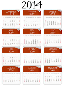 2014年红白纸日历