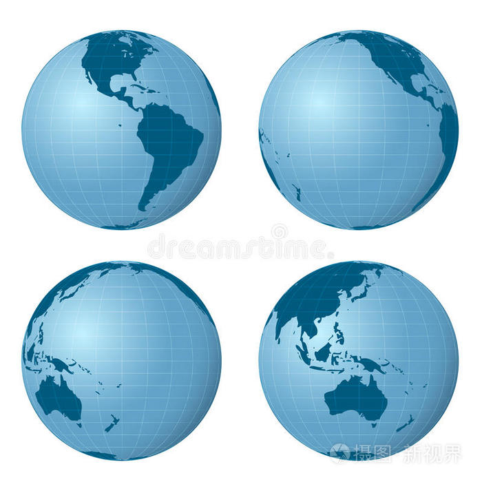 地球视图包有四个位置