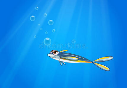 海底蓝黄色的鱼