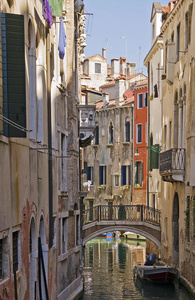 意大利威尼斯带桥运河