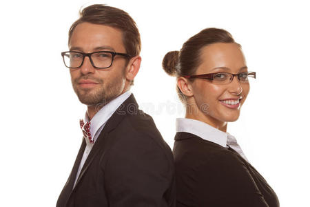 戴眼镜的商务情侣图片