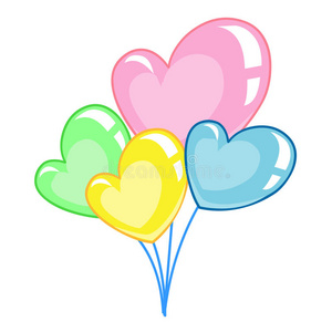 爱的心气球孤立的插图