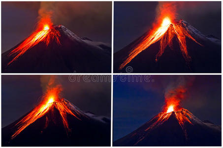 通古拉瓦火山喷发拼贴