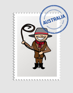 澳大利亚卡通人物邮票图片
