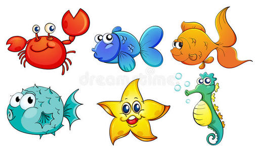 海洋生物毛笔字图片